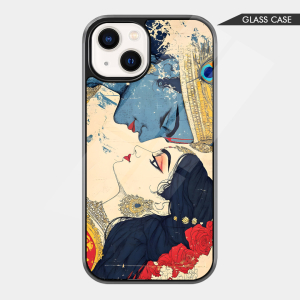 Aesthetic Radha Krishna Embrace Strong Glass Cover